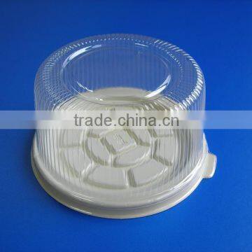 round cake Blister Packaging Box with clear transparent lid cap and write bottom