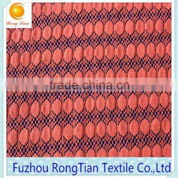 Hot design cotton nylon cord mesh lace fabric wth round dots