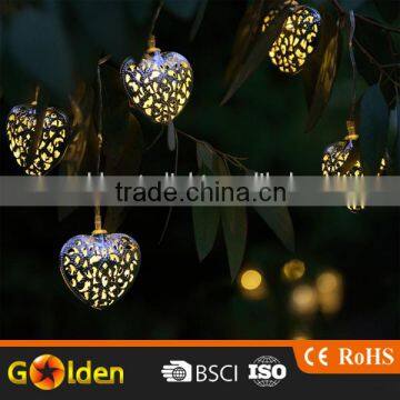 Outdoor Christmas Holiday Lamp Fairy Heart Led Solar Powered String Lights photo-2