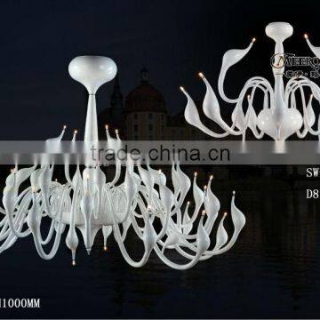 2013 Large Size White Contemporary Swan Chandelier Pendant Lamp SW L48