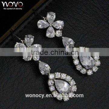 Dongguan fashion Europe and America Style Zricon Earring, Platinum Plated Luxury Tear drop Earrings Jewelry for Party Women