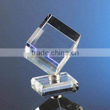 new products 2016 special price clear blank crystal plaques/blocks/cubes with high base for photo souvenirs