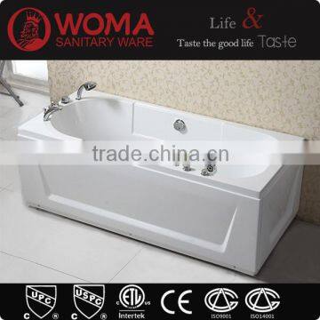 Q111B free standing massage bath tub black and white