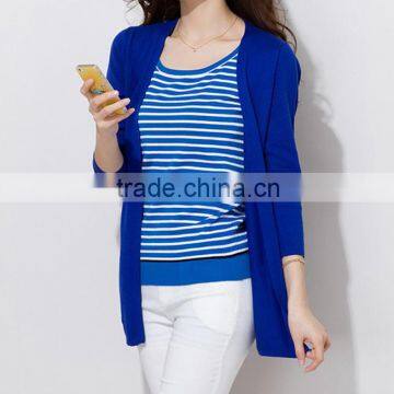 New Trendy Lady Fashion Elegant Open-front Knit Cardigan Sweater With Pockets photo-3