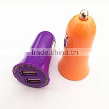 Hot selling Manufacturers wholesale 2 ports USB 2.1A+ 1A car charger adapter for iphone4/4s/5/5s