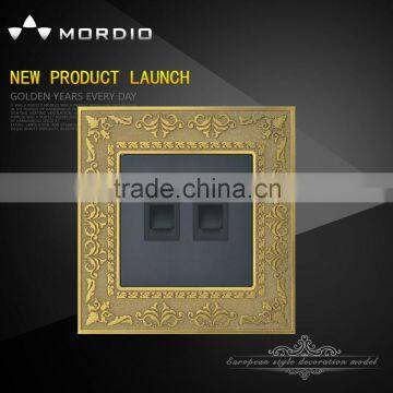 Mordio zinc panel double computer wall socket