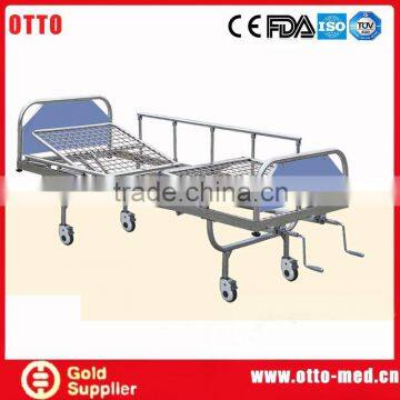 2 crank manual hospital bed with rails