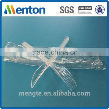 Wholesale restaurant disposable plastic cutlery 2 set fork and knife