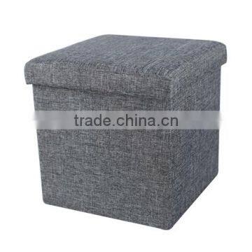 Fashion Design Foldable Storage Ottoman,Linen Look