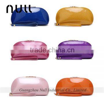 Fashion lady PU leather small multi colorful plain cosmetic bag pvc