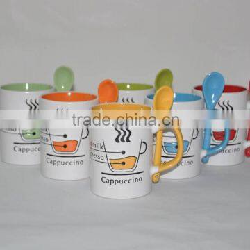 Beatiful design ceramic mug with spoon