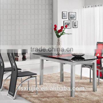 L806 Rectangular Extending Red Glass Dining Table for Summer Sales