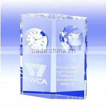 Crystal Desk Clock Awards/Business Gifts