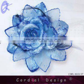 2013 Handmade Chiffon Hair Flowers with Feather