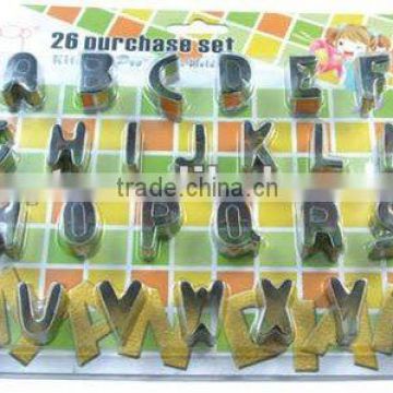 Alphabet cake cutter metal letter shaped cookie cutter