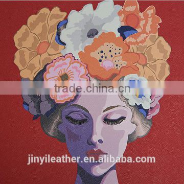 JRLP012 computer print 3D high quality pvc synthetic &artifical leather for bag wallpaper guangzhou china factory dirtect sell