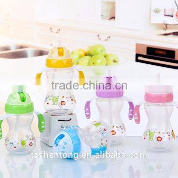 Kids straw with PP handle portable plastic drinking water bottle