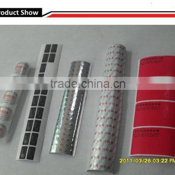 Tamper evident sticker adhesive label