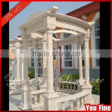 Hand Carved Outdoor Garden Marble Modern Roman Gazebo