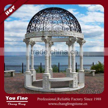 Outdoor Decorative Classical White Marble Gazebo For Sale