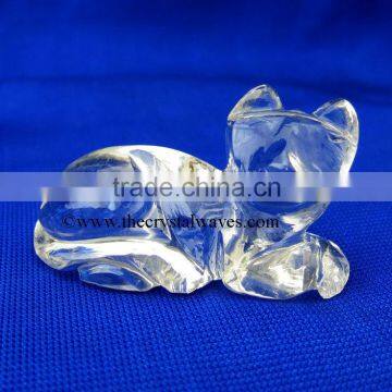 Wholesale Crystal Quartz / Sfatik Hand Carved Cat