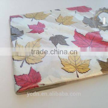 leaf printed paper napkin