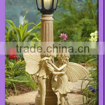 polyresin statues garden fairies with solar led
