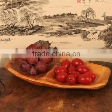 Hot selling handmade craft unique wood fruit plates