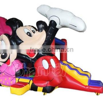 Mickey Mouse Inflatable Bounce House, Mickey & Minnie Inflatable Jumping Castle with Slide