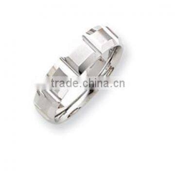 Factory price white gold 6mm satin polished wedding ring wholesale