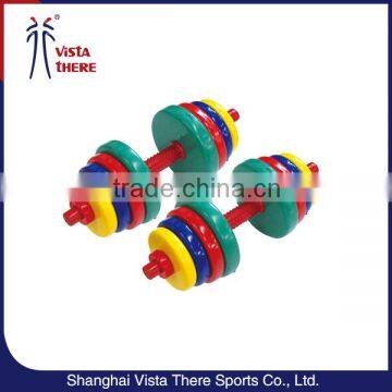 Factory wholesale adjustable colourful vinyl dipping dumbbell set