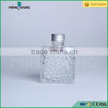 Square reed diffuser glass bottle aroma diffuser bottle with lid
