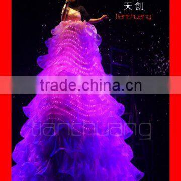 Long led light dress/Singer flashing light dress/Stage stitle walker exotic long dresses