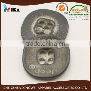 Old Design Square Metal Sewing ZInc Alloy Button For Garment