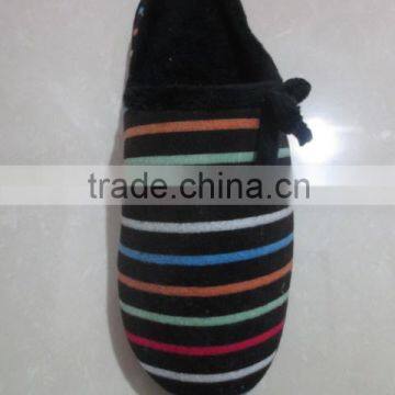 colorful stripe indoor winter slippers shoes
