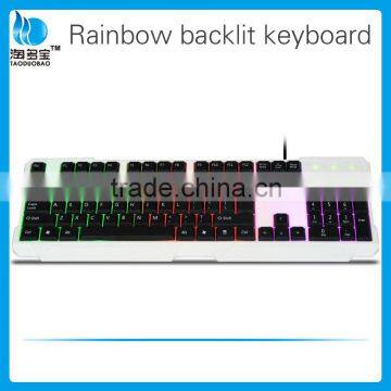 New Style Three Colors Partition Backlit Water Proof Wired Keyboard photo-3