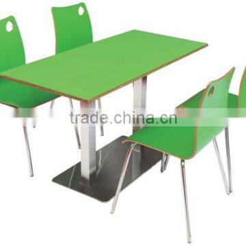 Quanya food hall furniture table and chair green dining restaurant table