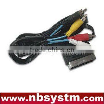 Scart plug male to 4 x RCA plug male cable