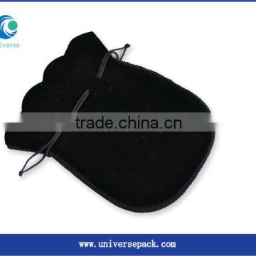 Gourd shape black velvet pouch bags