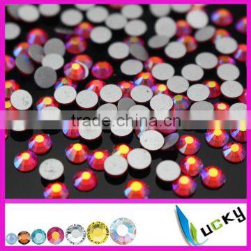 Wholesale new color nail crystals lt siam ab non hotfix flat foiled back rhinestones                        
                                                Quality Choice