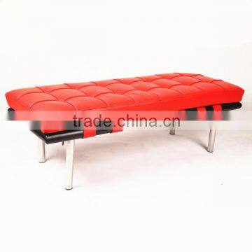 Modern classic leather Barcelona Bench for commercial boutique