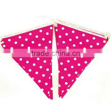 3M White and Pink Polka Dot Spot Style Party Paper bunting Garland Decoration