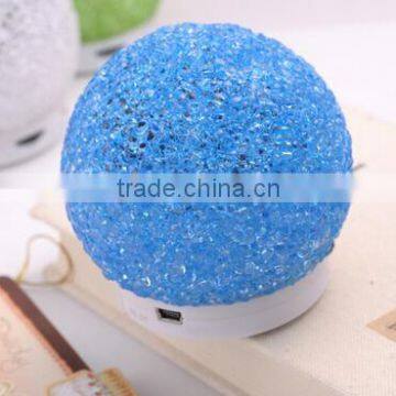 Mobile phone transparent crystal Snowball wireless bluetooth audio mini powered subwoofer speaker