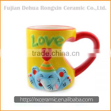 3D hand-painted elephant ceramic mug mould