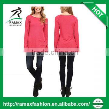 Ramax Custom Women Sport Lightweight Round Neck Pullover Long Sleeve T Shirt