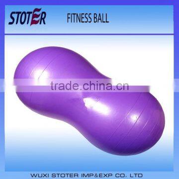 wholesale ecofriendly PVC anti burst peanut ball ,90cm gym ball ,peanut pilates ball