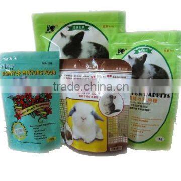 Made in china plastic material side gusset pet food packaging bag with private printing