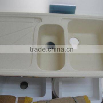 Factory acrylic integral solid surface kitchen sink,artificial stone double kitchen sink ,resin stone sink