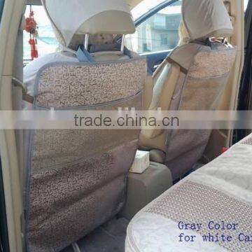 RH-QCM002 50*69cm High Quality beige color kick mats backseat organizer with two mesh poket for car kick mat