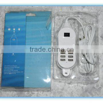 Quick charger 220 V 5000MA wall travel socket with 6 usb smart charger